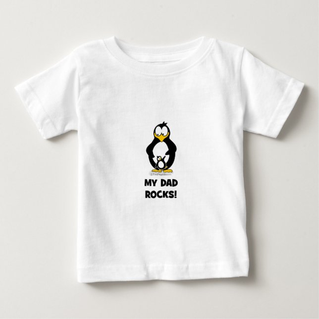 T-shirt Pour Bébé mon papa bascule le pingouin (Devant)