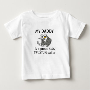 T-shirt Pour Bébé Mon papa est un marin fier d'USS TRUXTUN
