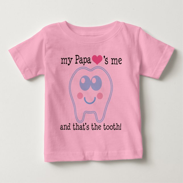 T-shirt Pour Bébé Mon papa m'aime dent (Devant)