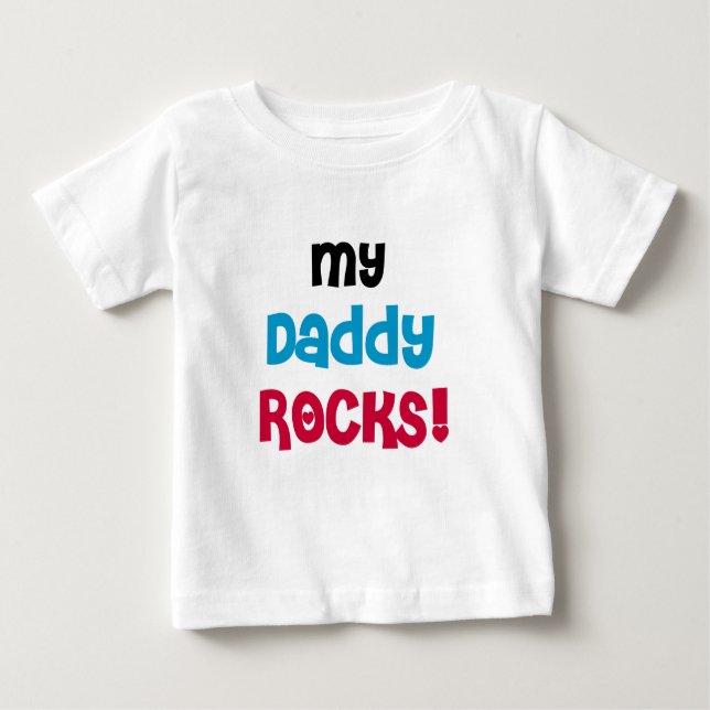 T-shirt Pour Bébé Mon papa Rocks (Devant)
