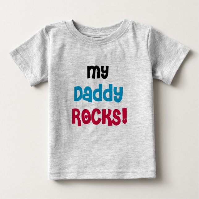 T-shirt Pour Bébé Mon papa Rocks (Devant)