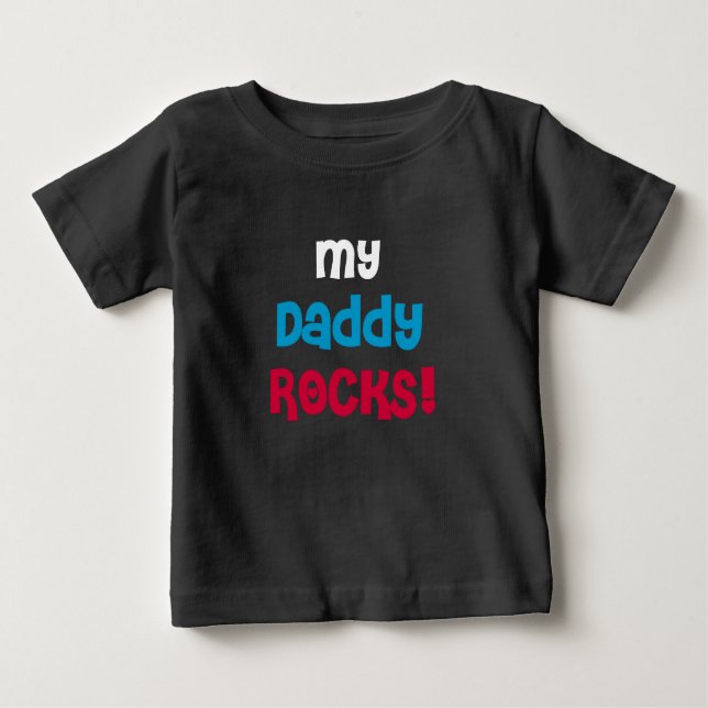 T-shirt Pour Bébé Mon papa Rocks (Devant)