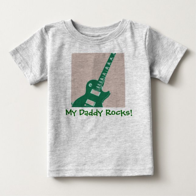 T-shirt Pour Bébé Mon papa Rocks (Devant)
