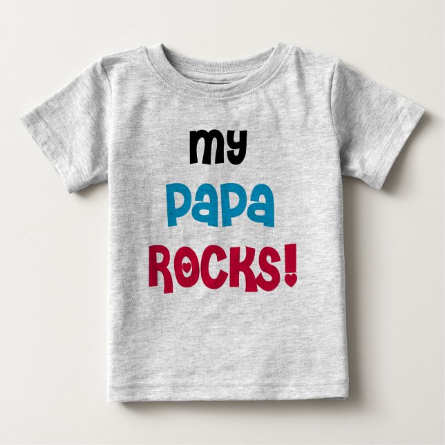 T-shirt Pour Bébé Mon Papa Rocks (Devant)