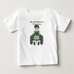 T-shirt Pour Bébé Mon père conduit des tracteurs
