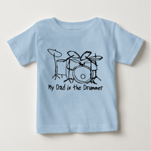 T-shirt Pour Bébé Mon père est le batteur