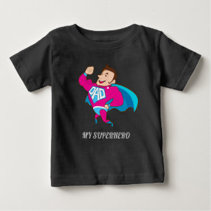 T-SHIRT POUR BÉBÉ MON PÈRE EST SUPERHÉROS