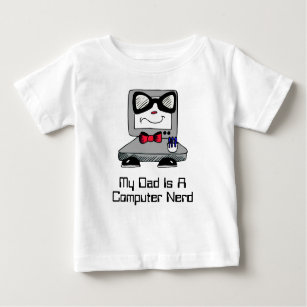 T-shirt Pour Bébé Mon père est un Geek Nerd d'ordinateur chemise pou