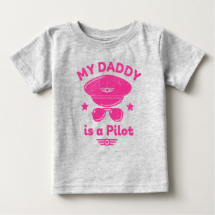 T-shirt Pour Bébé Mon père est un pilote Heather Grey