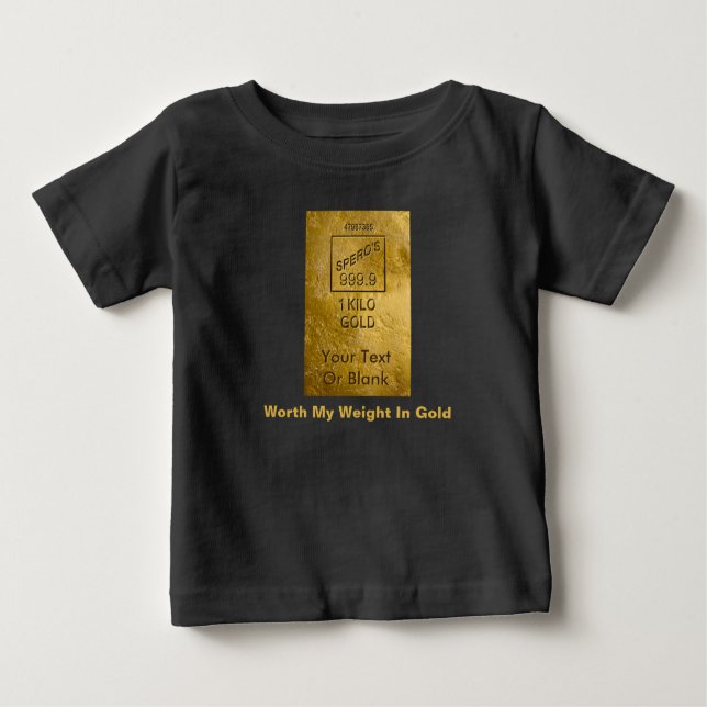 T-shirt Pour Bébé Mon Poids En Or (Devant)