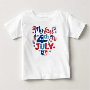 T-shirt Pour Bébé Mon premier 4 juillet bébé Cute Patriotique