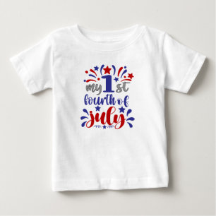 T-shirt Pour Bébé Mon premier 4 juillet Nouveau cadeau de naissance 