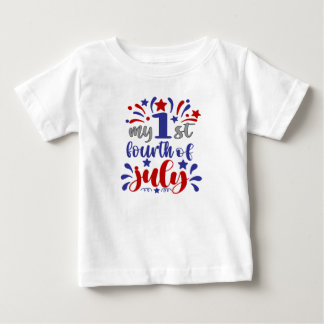 T-shirt Pour Bébé Mon premier 4 juillet Nouveau cadeau de naissance 