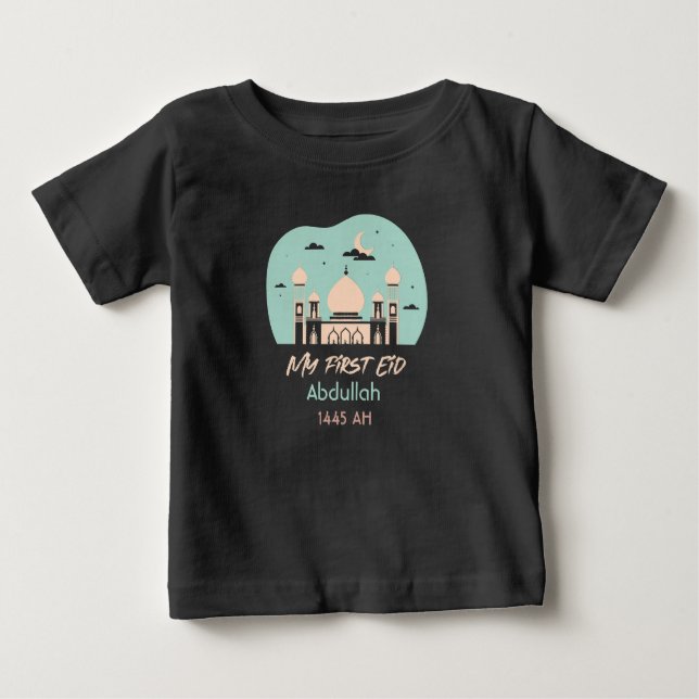 T-shirt Pour Bébé Mon premier Aïd Personnaliser (Devant)