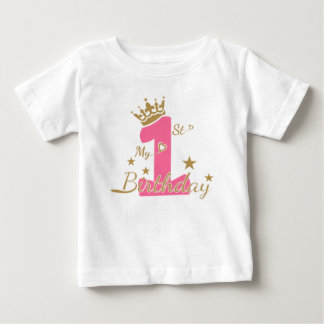 T-shirt Pour Bébé Mon premier anniversaire, Birthday Girl Shirt,