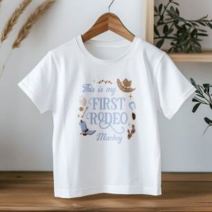 T-shirt Pour Bébé mon Premier Anniversaire de Cowboy Rodeo Bleu