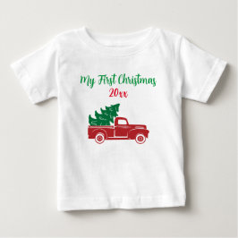 T-shirt Pour Bébé Mon premier camion de Noël mignon