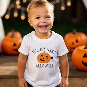 T-shirt Pour Bébé Mon Premier Halloween Araignée Citrouille Bébé Gar