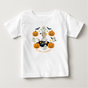 T-shirt Pour Bébé Mon premier Halloween   Mignonne Citrouille et cou