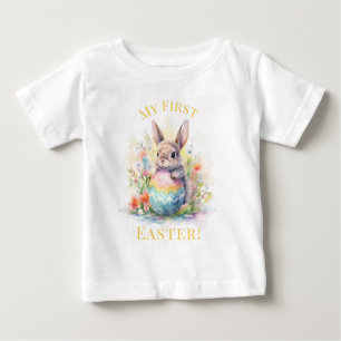 T-shirt Pour Bébé Mon premier lapin mignon de Pâques