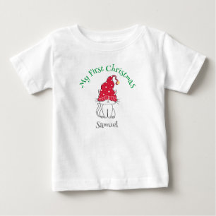 T-shirt Pour Bébé Mon premier Noël - personnaliser texte et image