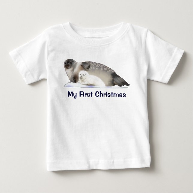 T-shirt Pour Bébé Mon premier Noël - Sceau annelé (Devant)