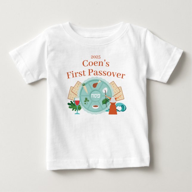 T-shirt Pour Bébé Mon premier nom de garçon Pâque Année (Devant)