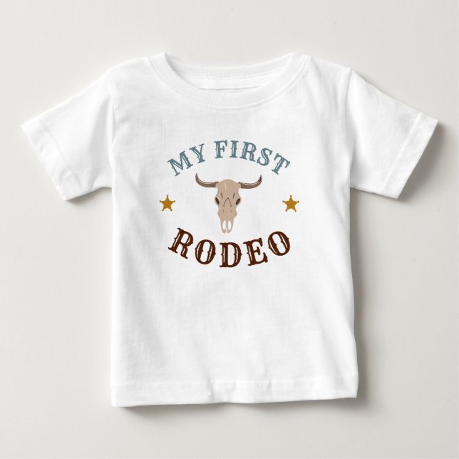 T-shirt Pour Bébé Mon Premier Rodéo Cow-boy Occidental 1er Anniversa (Devant)