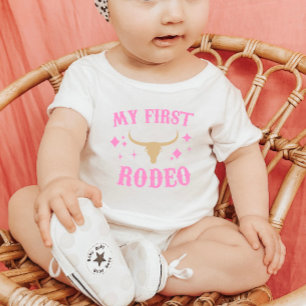 T-shirt Pour Bébé Mon premier rodéo Western Cowgirl 1er premier anni
