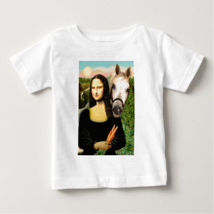 T-shirt Pour Bébé Mona Lisa et son cheval arabe