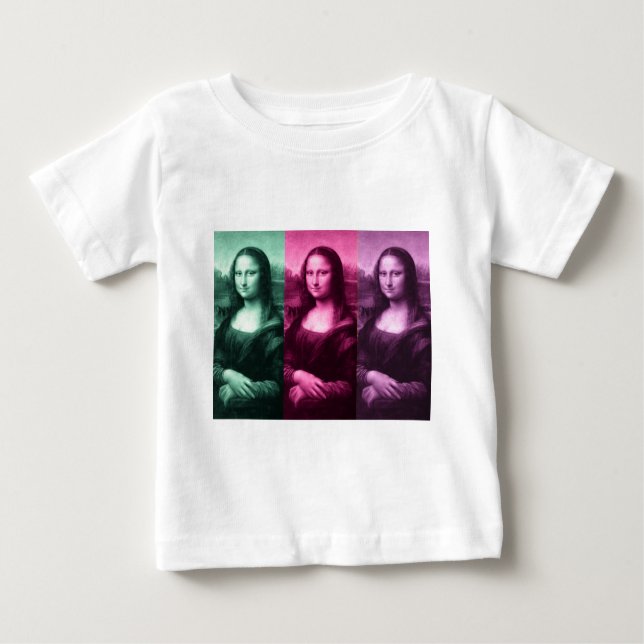 T-shirt Pour Bébé Mona Lisa Rose vert violet (Devant)