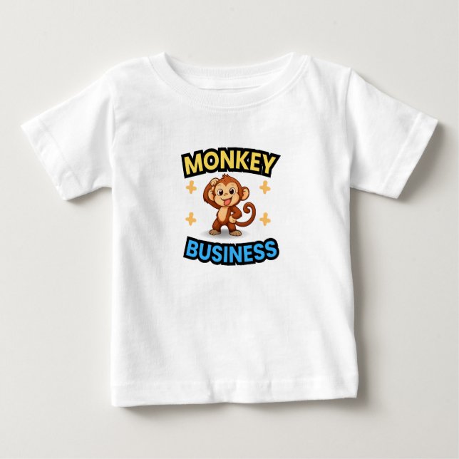 T-shirt Pour Bébé Monkey Business Funny  (Devant)
