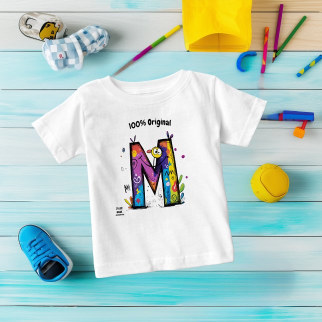 T-shirt Pour Bébé Monogramme coloré M - Conception amusante et perso (Créateur téléchargé)