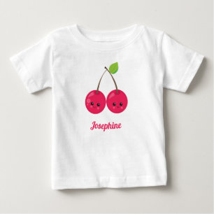 T-shirt Pour Bébé Monogramme de cerises joyeux