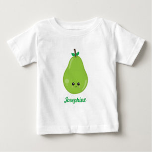 T-shirt Pour Bébé Monogramme de poires joyeux