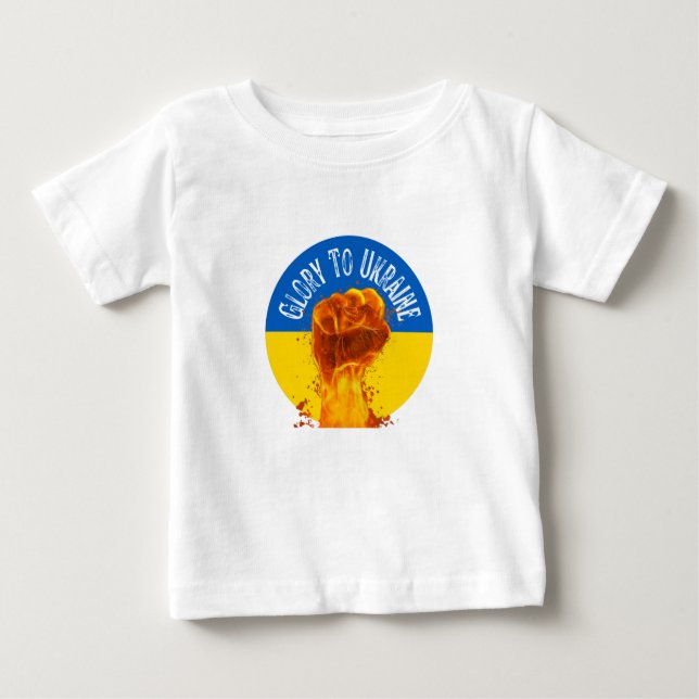 T-shirt Pour Bébé Monogramme de résistance au drapeau de l'Ukraine (Devant)