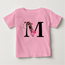 Monogramme rose/noir Floral Tutu Bodysuit