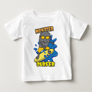 T-shirt Pour Bébé Monster surf bébé