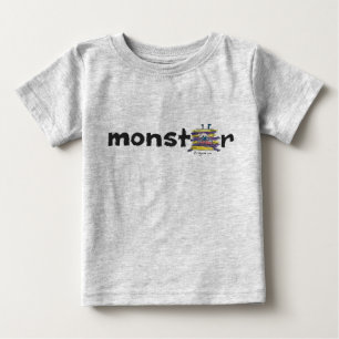 T-shirt Pour Bébé Monstre de dessin jaune pourpre n° 39 Chemise T bé