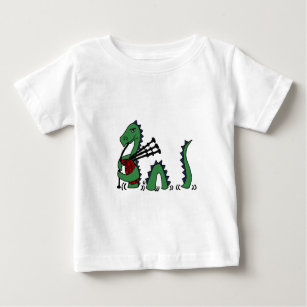 T-shirt Pour Bébé Monstre drôle de Loch Ness jouant des cornemuses