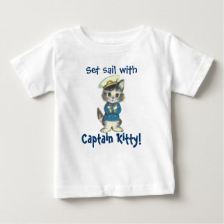 T-shirt Pour Bébé Monter la voile avec le capitaine Kitty