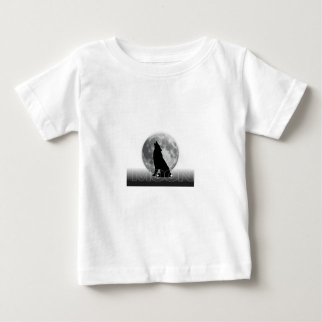 T-shirt Pour Bébé Moon Howl – Mystical Wolf Silhouette GraphiT-Shirt (Devant)