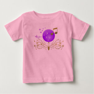 T-shirt Pour Bébé MoonDreams GoldGlitter Music Toddler PinkRuffleTee