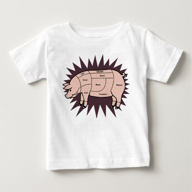 T-shirt Pour Bébé Morceaux de porc (Devant)