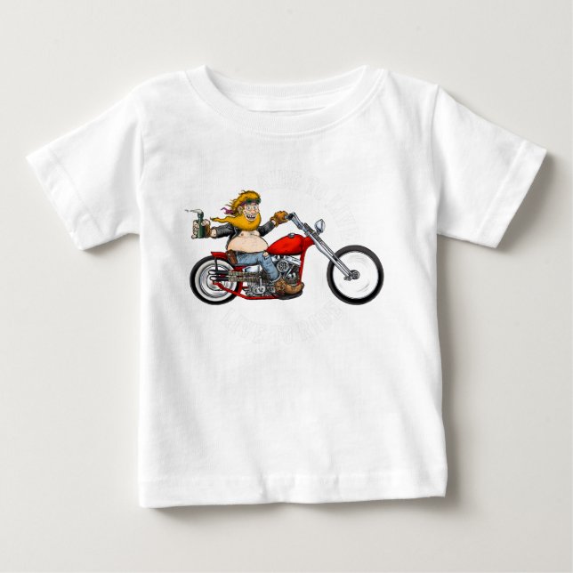 T-shirt Pour Bébé Motard Biker  moto (Devant)