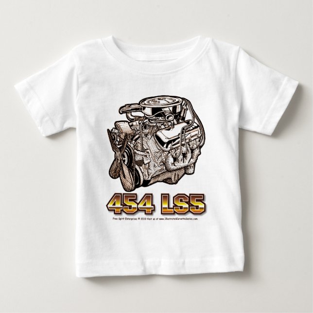 T-shirt Pour Bébé Moteur 454 LS5 (Devant)