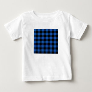 T-shirt Pour Bébé Motif Buffalo À damiers noir et bleu