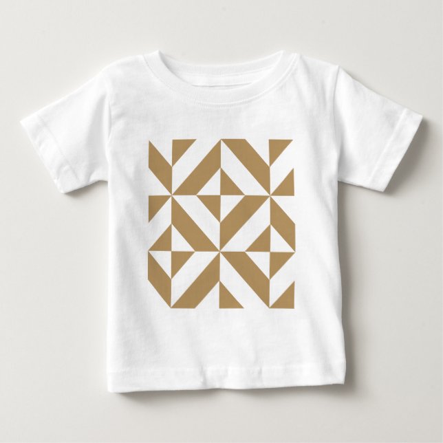 T-shirt Pour Bébé Motif de cube géométrique Brown (Devant)