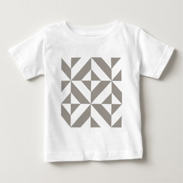 T-shirt Pour Bébé Motif de cube géométrique gris argenté (Devant)