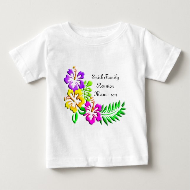 T-shirt Pour Bébé Motif d'Hibiscus tropical (Devant)